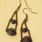 Black Ball and Chain Earrin..