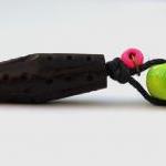 Carved wood and lime green ..