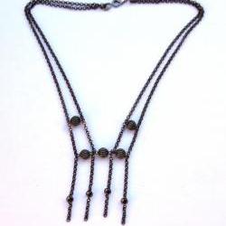 Delicate Black/Gunmetal Chain Necklace by Kashmira Patel
